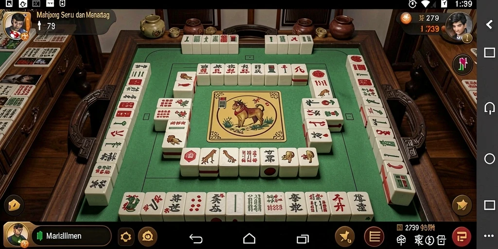 Tangkapan layar utama 2739 menampilkan gameplay Mahjong yang seru.