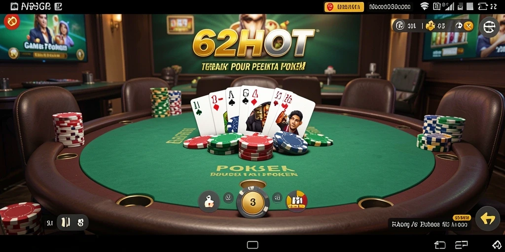 Screenshot gameplay Poker di 62HOT yang mendebarkan.
