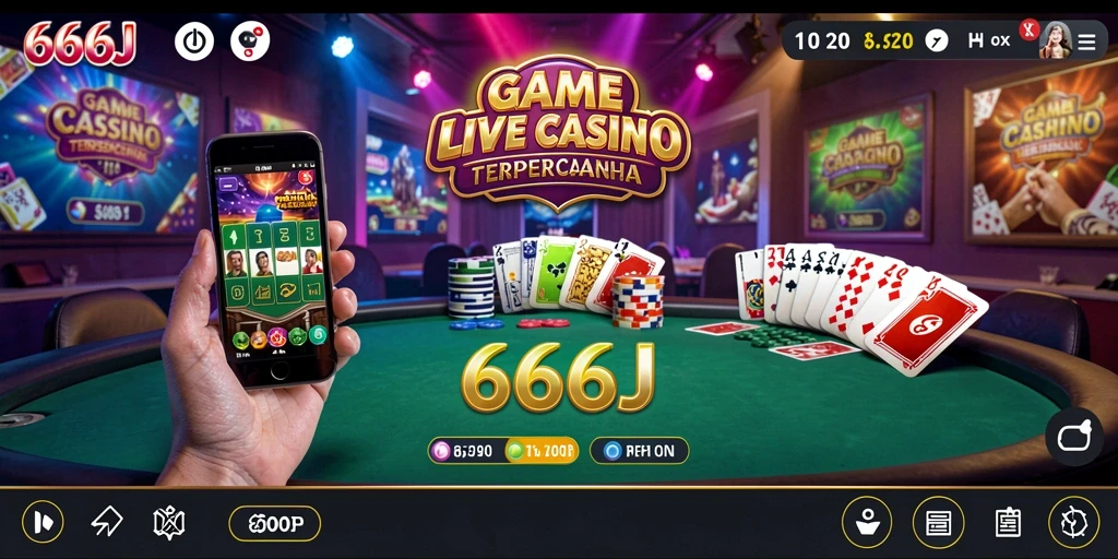 Tampilan gameplay Live Casino yang menarik di 666J.