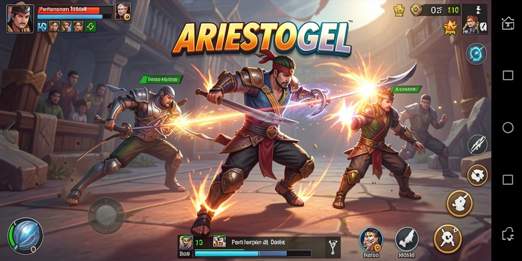 Gameplay ARIESTOGEL dengan pertarungan seru dan grafis mengagumkan.