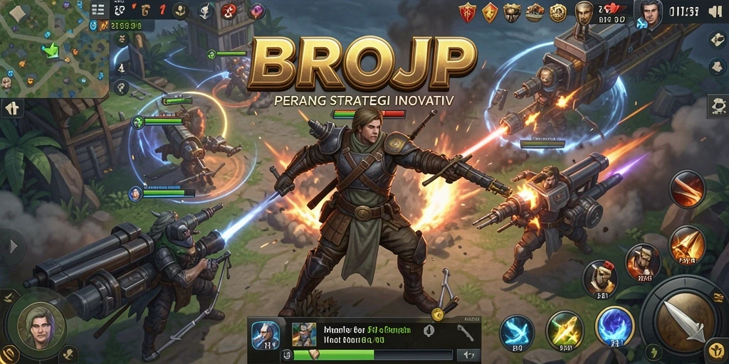 Tampilan gameplay BROJP yang menegangkan dengan strategi yang intens.