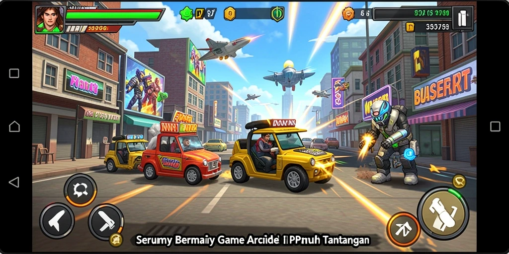 Tampilan screenshot menunjukkan aksi seru dalam gameplay F7F7.