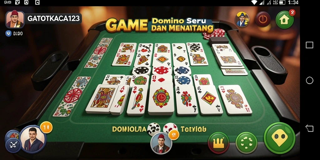 Screenshot utama GATOTKACA123 menampilkan gameplay seru Domino.