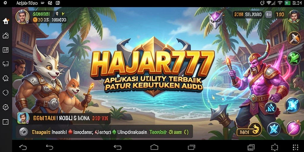 Tampilan antarmuka utama HAJAR777 yang sederhana dan fungsional.