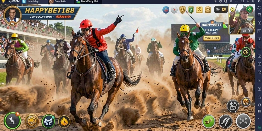Tampilan gameplay balap yang memukau dan penuh aksi di HAPPYBET188.
