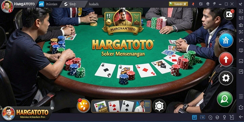 Tampilan gameplay menarik HARGATOTO dengan aksi poker seru.