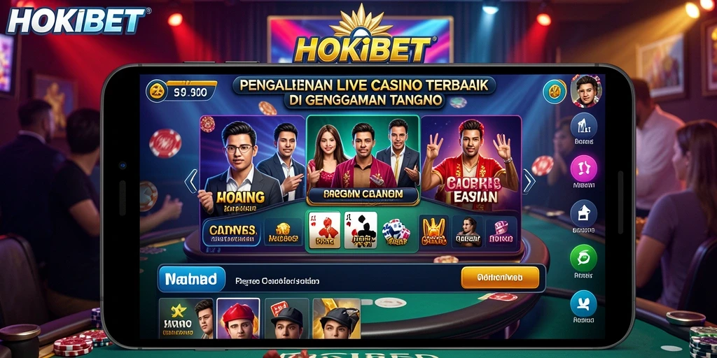 Tampilan gameplay Live Casino HOKIBET dengan dealer langsung yang profesional.