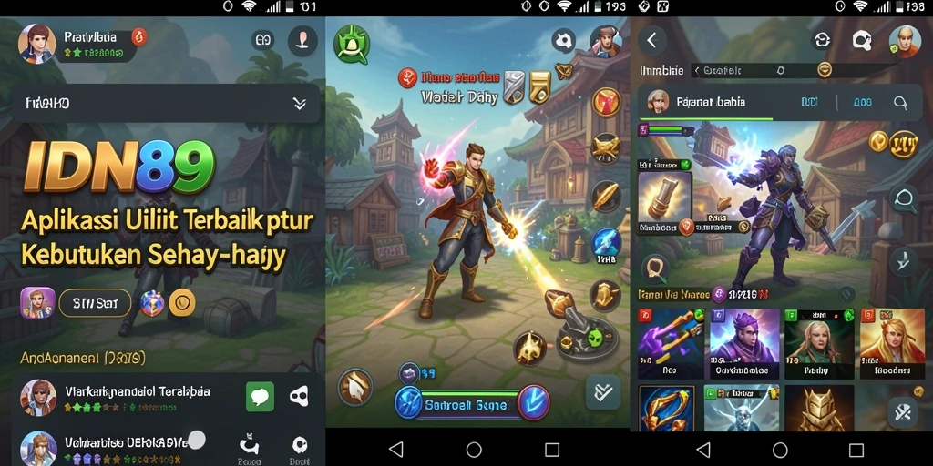 Screenshot aplikasi IDN89 dengan tampilan antarmuka yang bersih dan fungsional.