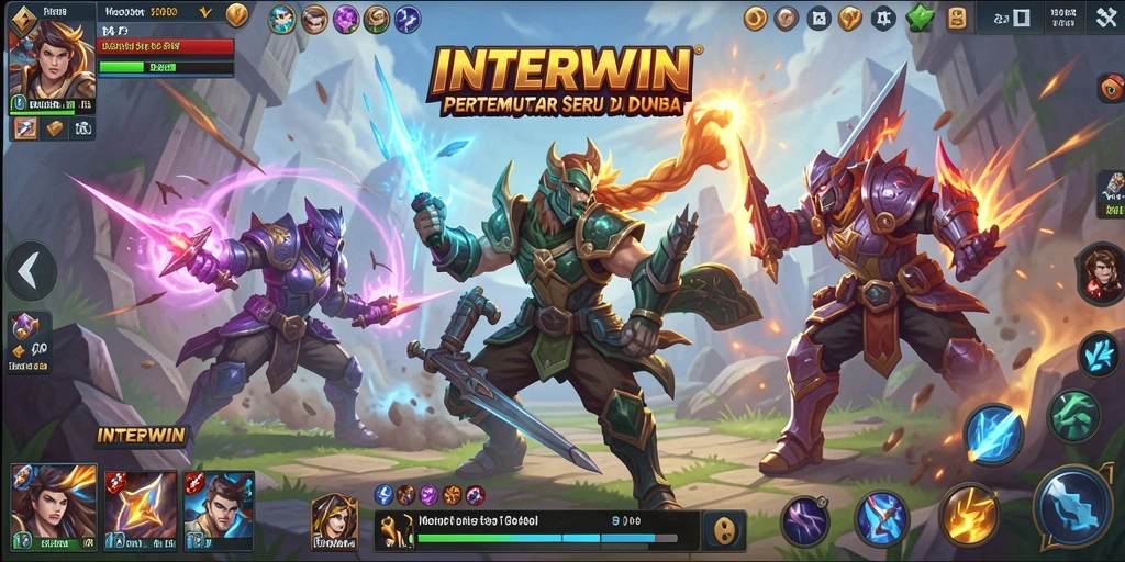 Tampilan gameplay seru di arena pertempuran INTERWIN.