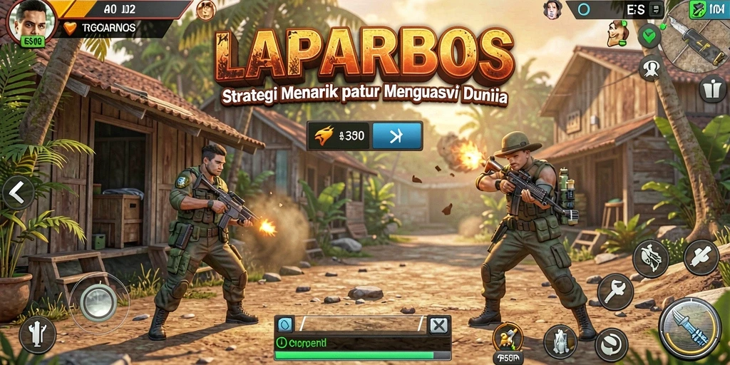 Tampilan gameplay LAPARBOS yang dinamis dan penuh strategi.