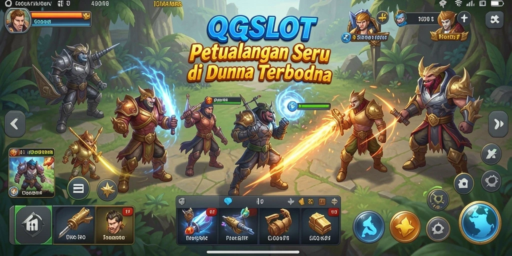 Screenshot gameplay <strong>QQSLOT</strong> yang menampilkan petualangan di dunia terbuka.