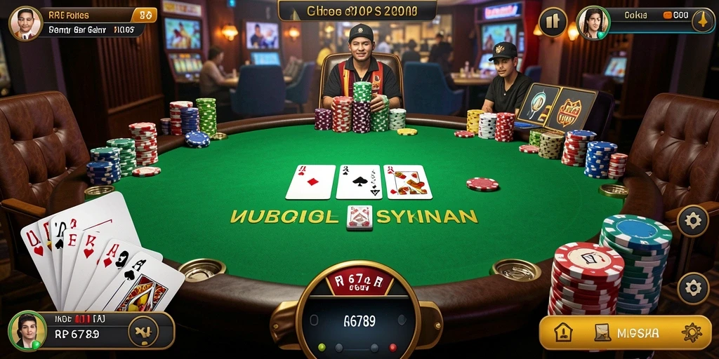 Tampilan permainan poker seru di RP6789 dengan grafis menarik.