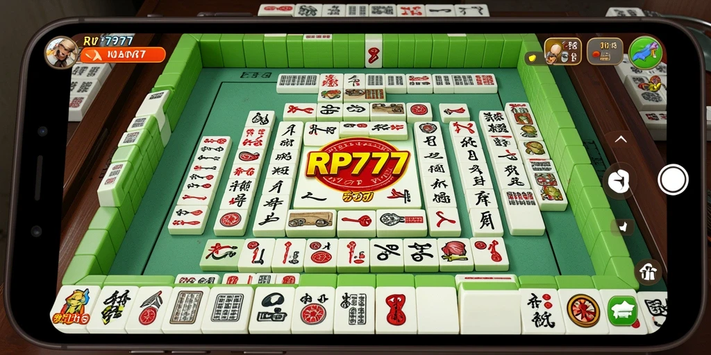 Screenshot RP777 menampilkan gameplay Mahjong yang menarik dan interaktif.