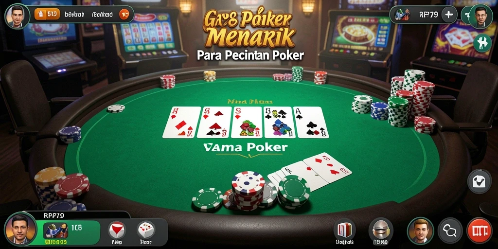Tampilan screenshot RP79 memperlihatkan gameplay Poker yang seru dan mendebarkan.
