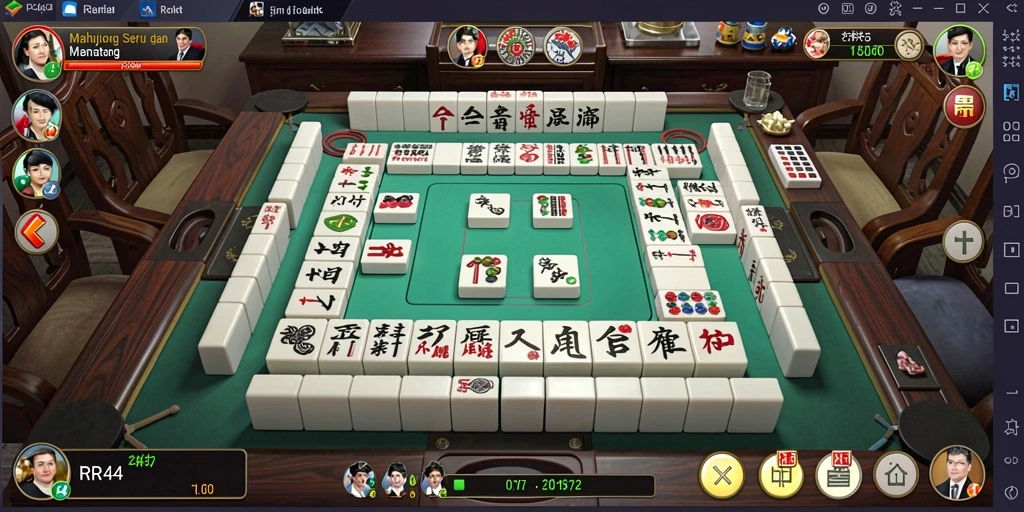 Screenshot utama RR44 menampilkan gameplay Mahjong yang menarik.