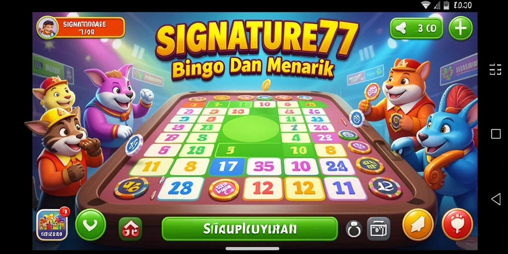 Tampilan gameplay SIGNATURE77 dengan suasana Bingo yang menarik.
