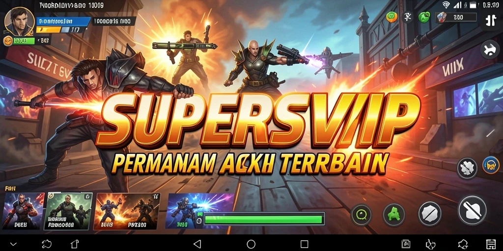Screenshot gameplay SUPERSVIP yang menampilkan aksi mendebarkan.