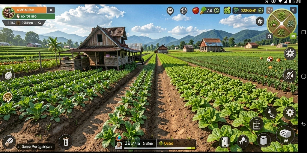 Tampak gameplay menarik di SVIP9 dengan ladang yang hijau subur.
